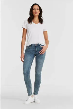Anytime Mid rise skinny jeans blauw