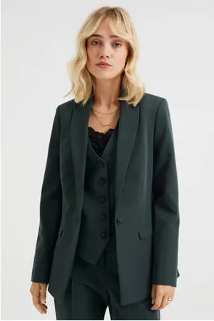 WE Fashion Getailleerde blazer donkergroen