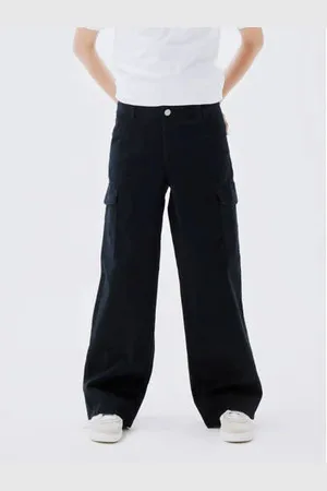 NAME IT KIDS wide leg cargobroek NKFROSE zwart