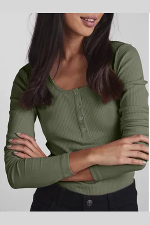Pieces® Ribgebreide longsleeve met katoen zwart