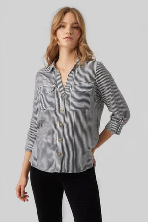 VERO MODA Geweven blouse VMBUMPY met plooien