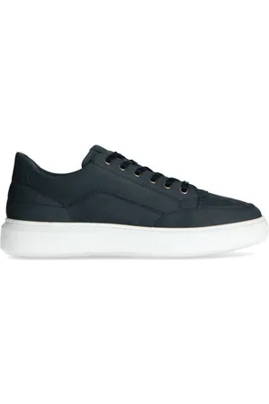 Manfield Nubuck sneakers donkerblauw
