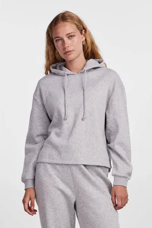 Pieces® Hoodie PCCHILLI grijs melange
