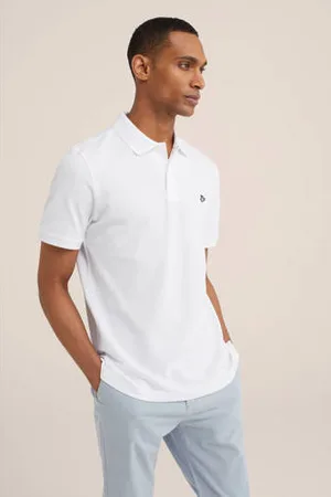 WE Fashion Slim polo wit
