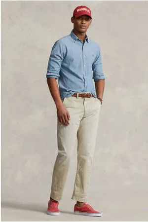 Ralph Lauren Slim fit overhemd denim lichtblauw