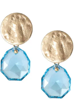 Abrazi Gold plated oorbellen June Aquamarine