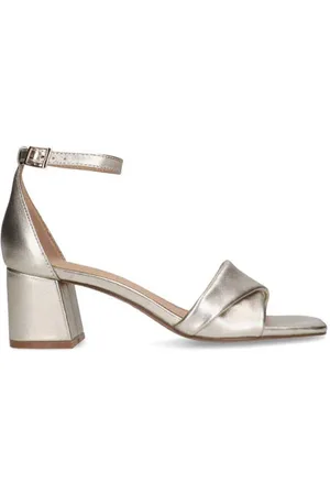 Manfield Leren sandalettes