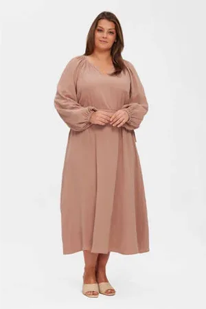 Miljuschka by Wehkamp Maxi jurk met pofmouwen