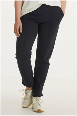 Plus Basics Straight fit broek van travelstof