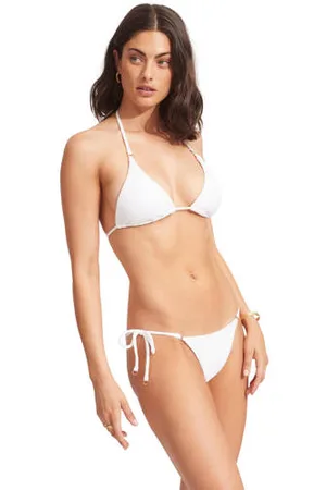 Seafolly Sea Dive strik bikinibroekje met ribstructuur