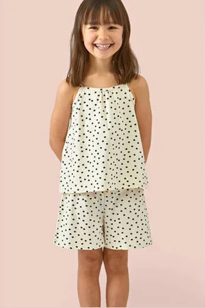 Little Label Shortama met stippen van katoen
