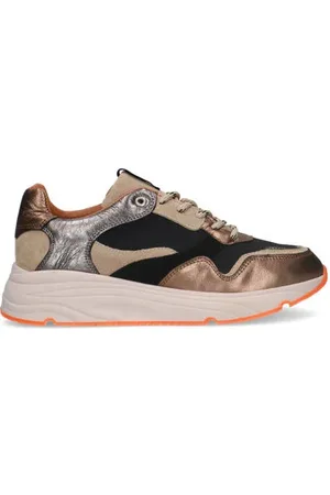 Manfield Chunky leren sneakers beige