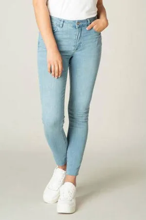 Base Level High waist skinny jeans Ann lichtblauw