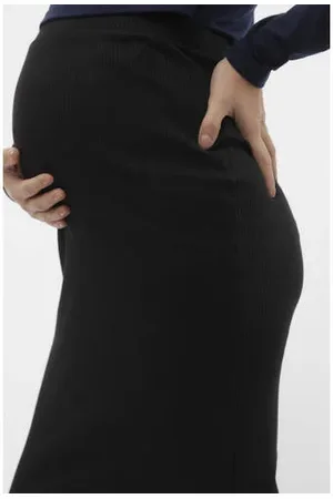 VERO MODA Ribgebreide zwangerschapsrok VMMLAVENDER zwart