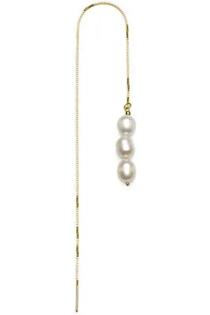 Abrazi Gold plated oorbel Moon Threader