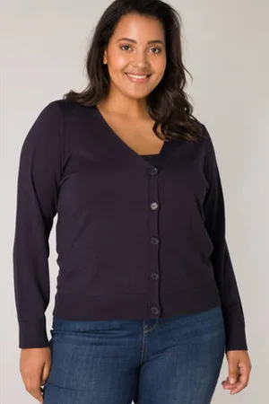 Base Level Fijngebreid vest Yvonne donkerblauw