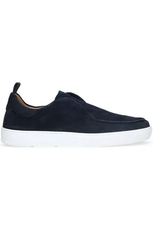 Manfield Suède loafers donkerblauw
