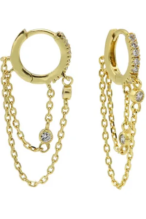 KARMA Jewelry Gold plated oorbellen Double Chain