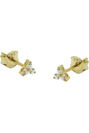 KARMA Jewelry Gold plated oorbellen Triple Flower