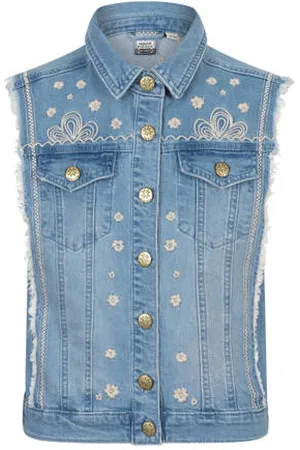 Indian Blue Jeans Gebloemd gilet