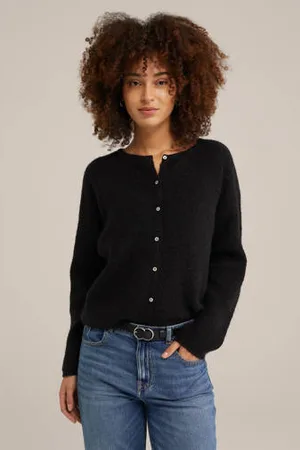 WE Fashion Fijngebreid vest zwart