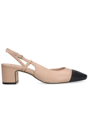 Manfield Leren slingback pumps