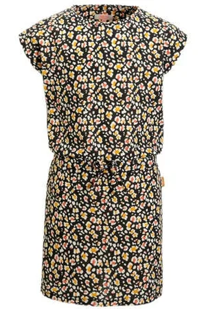 Orange stars Jurk Phebe met panterprint
