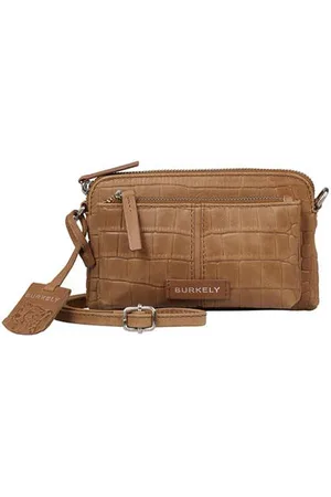 Burkely Leren crossbody tas Cool Colbie met crocoprint