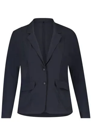 Plus Basics Rechtvallende blazer van travelstof
