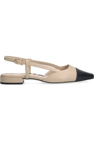 Sacha Leren slingback loafers