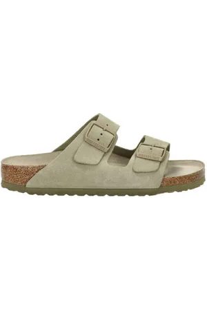 Birkenstock Arizona suède slippers kaki