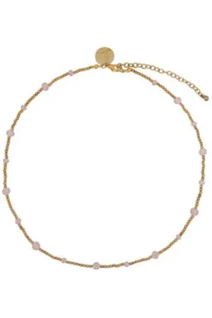 Life of Bulu Kralenketting Happy Beads goudkleurig/roze