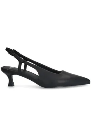 Manfield Leren slingback pumps