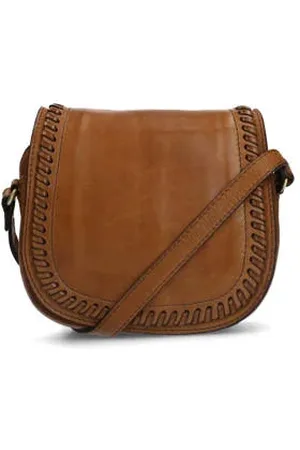 Manfield Leren crossbody tas
