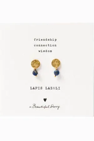A Beautiful Story Oorbellen Mini Coin Lapis Lazuli