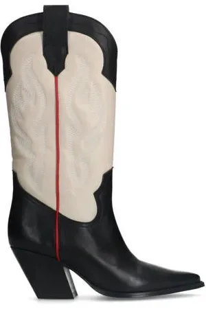 Sacha Leren cowboylaarzen zwart/
