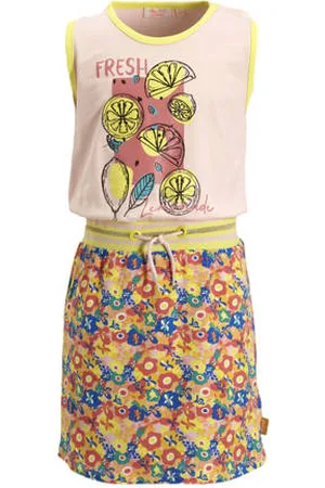Orange stars Jurk Marietje met all over print