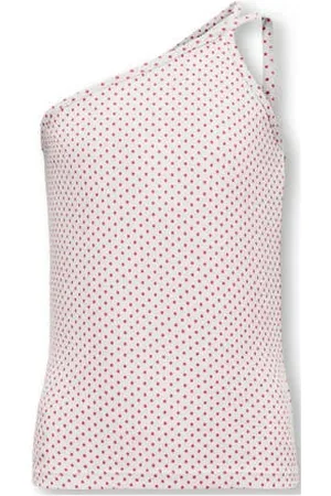 ONLY KIDS GIRL one shoulder top KOGVIOLA met stippen