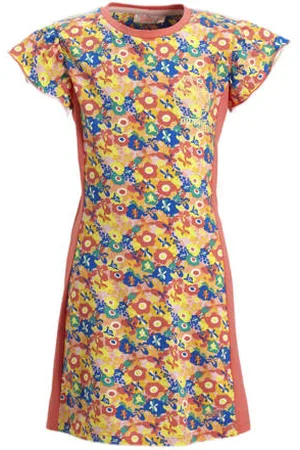 Orange stars Jurk Margareth met all over print