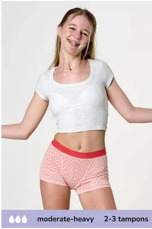 Moodies Undies Boyshort menstruatieslip Medium/Heavy roze