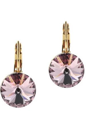 Otazu Gold plated oorbellen met Swarovski kristallen paars
