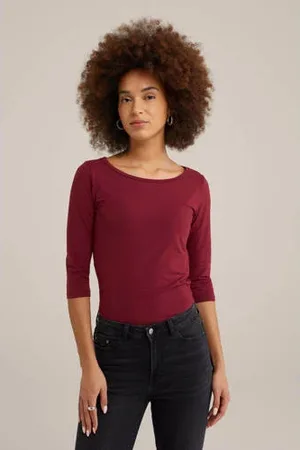WE Fashion Top donkerrood