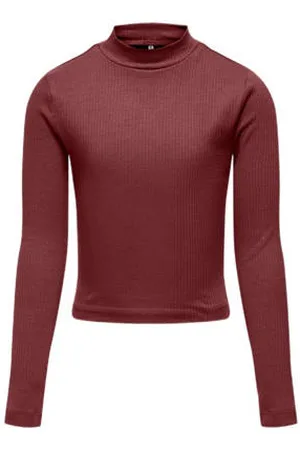 ONLY KIDS GIRL longsleeve KOGLINEA LIFE bruinrood