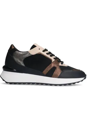 Manfield Leren sneakers /brons
