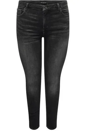 ONLY Mid waist skinny jeans CARWILLY washed black