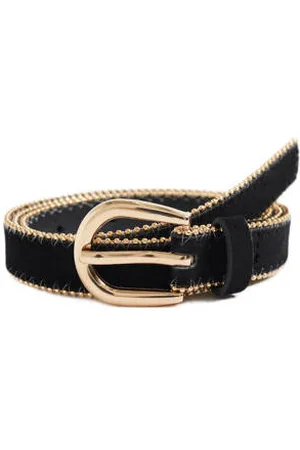 WE Fashion Riem met contract stiksels zwart