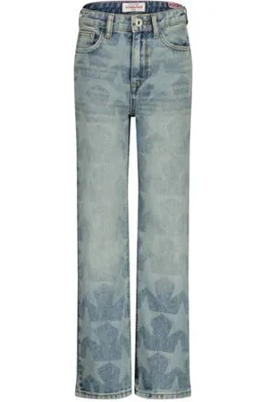 Vingino High waist wide leg jeans Cato Laser Star met sterren