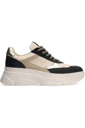 Manfield Chunky leren sneakers /beige