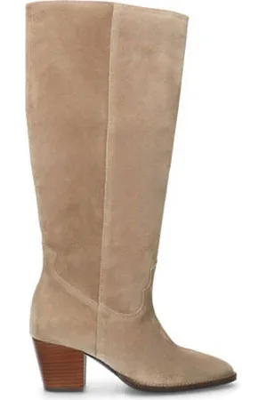 Manfield Suède laarzen beige