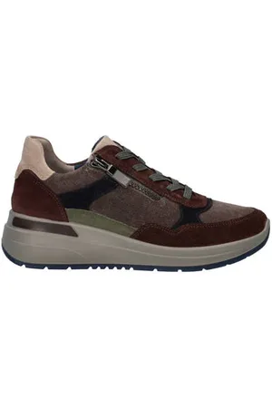 ARA Garda comfort suède sneakers donkerrood